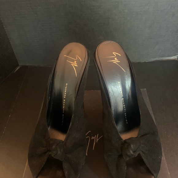 Giuseppe Zanotti suede and wood glamour clogs - Picture 3 of 8